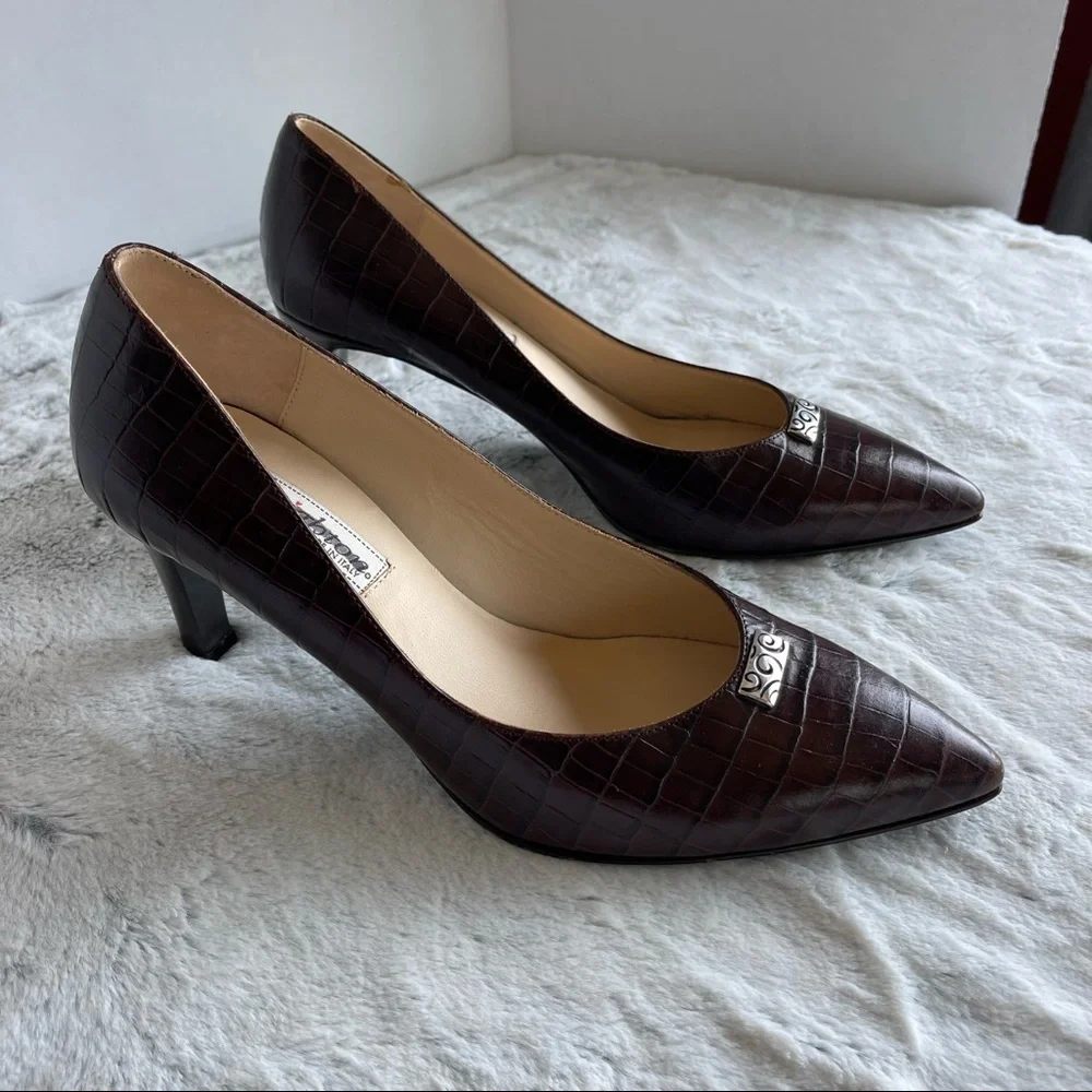 New Brighton Crocodile Style Hi Heels Lady’s Shoes size 8 - Picture 3 of 16